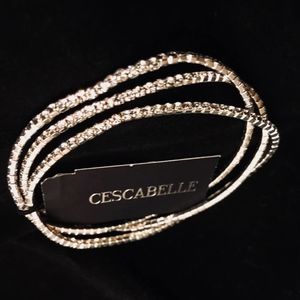 Cescabelle Silver / Crystal 3 Stretch Bracelets